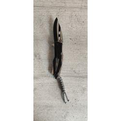 Couteau Pliant JKR 0734  Black Design  Lame Drop Point 8.2cm Manche Aluminium