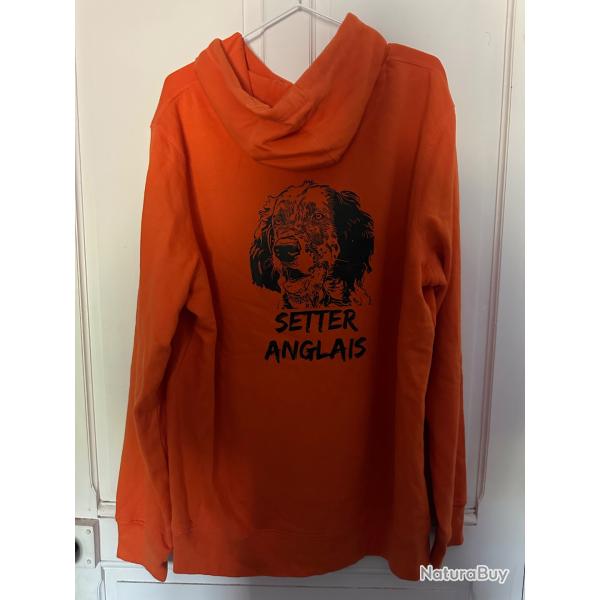 Sweat � capuche Passion Traqueur - Setter Anglais - Taille 2XL