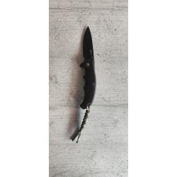 Couteau Pliant JKR 0901 Full Black  Manche Bois Noir Id&eacute;al Chasse P&ecirc;che EDC