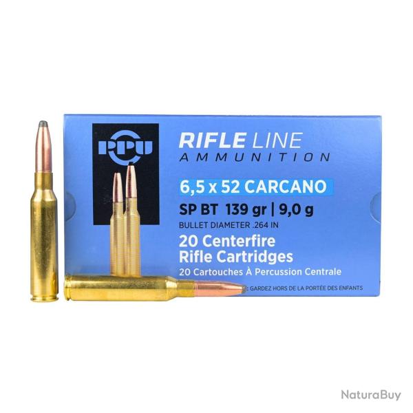 CARTOUCHES PPU 6,5x52 CARCANO 139grs SP BT x20