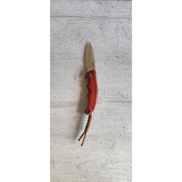 Couteau Pliant JKR 0903 - Manche Bois Rouge  Clip