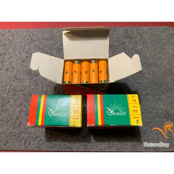 Lot de 75 cartouches Gevelot cal 12/65 PB de 5 36g BJ