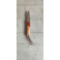 Couteau Pliant JKR 0795 - Bois de Z&egrave;bre / Pakka Cordon Paracorde EDC