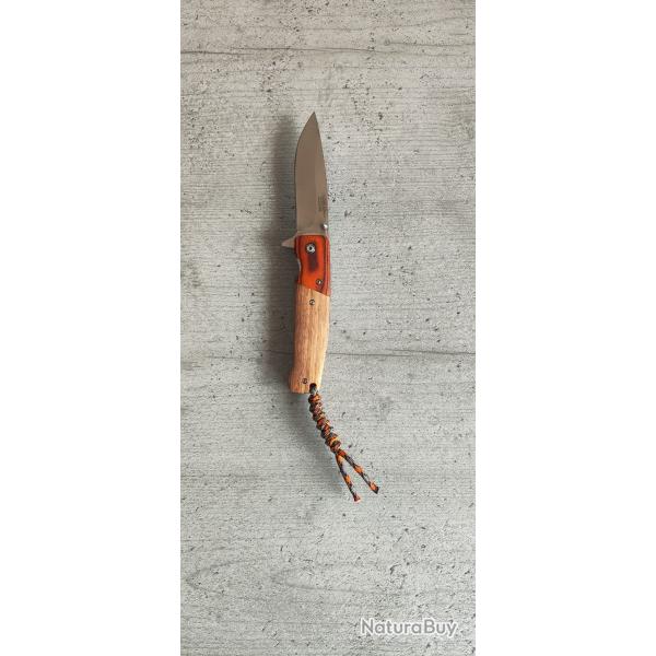 Couteau Pliant JKR 0795 - Bois de Z�bre / Pakka Cordon Paracorde EDC