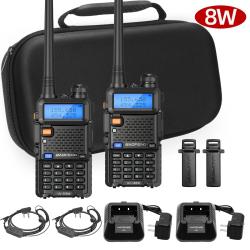 Talkie Walkie 2 PCS + Clip 8W VHF UHF Double Bande Longue Port&eacute;e Radio Bidirectionnelle Camping Air