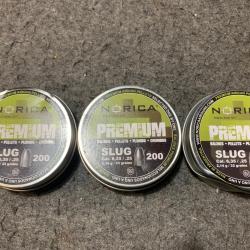 Lot de 3 boites soit 600 plombs Norica cal 6.35mm poids 2.14g / 33 grains