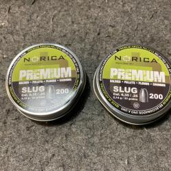 Lot  de 2 boites soit 400 plombs Norica cal 6.35mm poids 2.14g / 33 grains