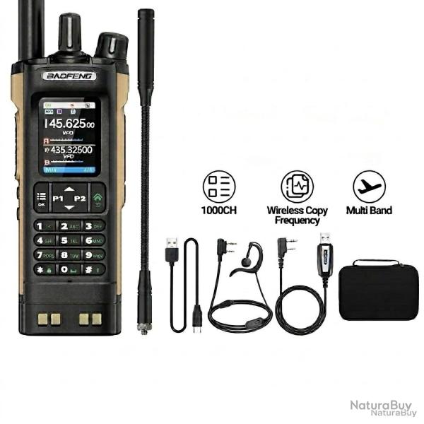 Talkie Walkie Baofeng UV-32 GPS Bluetooth 10W Multi Bande 1000 Canaux USB-C Longue Port�e Radio