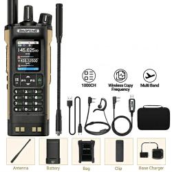 Talkie Walkie GPS Bluetooth 10W Multi Bande 1000 Canaux USB-C Longue Port&eacute;e Radio + Etui Transport