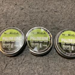 Lot de 3  boites soit 300 plombs Norica cal 9mm/.35 poids 4.85g / 75 grains