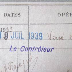 document 1939 collection 2&deg; guerre livret &eacute;pargne