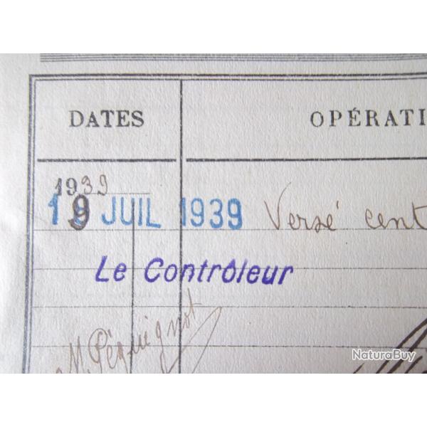 document 1939 collection 2� guerre livret �pargne