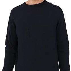 BARBOUR  Pull Harrow laine et cachemire BLEU MARINE TAILLE L