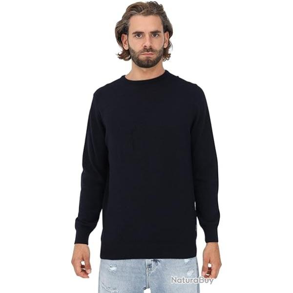 BARBOUR  Pull Harrow laine et cachemire BLEU MARINE TAILLE L