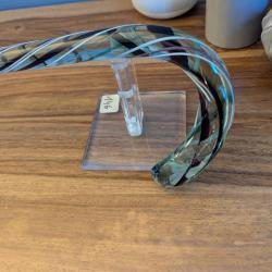Canne de marche verre souffl&eacute; multicolore torsad&eacute; ma&icirc;tre verrier d&eacute;but XXe