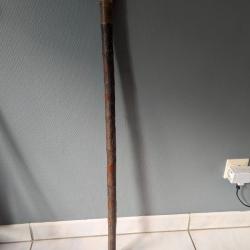 Canne bambou sculpt&eacute;e Indochine 1900 geisha art asiatique ancienne