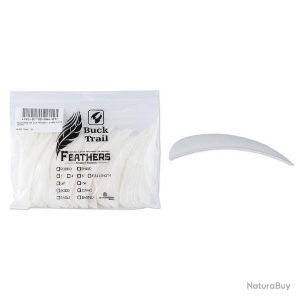 Plume Naturelle Parabolique 4" - Blanc / BuckTrail
