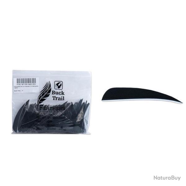 Plume Naturelle Parabolique Uni 3" - Noir / Buck Trail