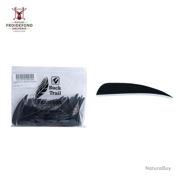 Plume Naturelle Parabolique Uni 3" - Noir / Buck Trail