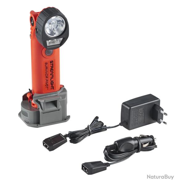 Streamlight Lampe Streamlight Survivor Pivot Magnet ATEX rechargeable - avec prise 230V + 12V et aim
