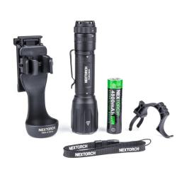 Nextorch Lampe Tactique TA30C MAX SET avec Holster V55L - Rechargeable USB-C - IPX8 - R&eacute;f: NEXTA30CM