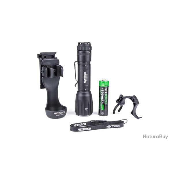 Nextorch Lampe Tactique TA30C MAX SET avec Holster V55L - Rechargeable USB-C - IPX8 - R�f: NEXTA30CM