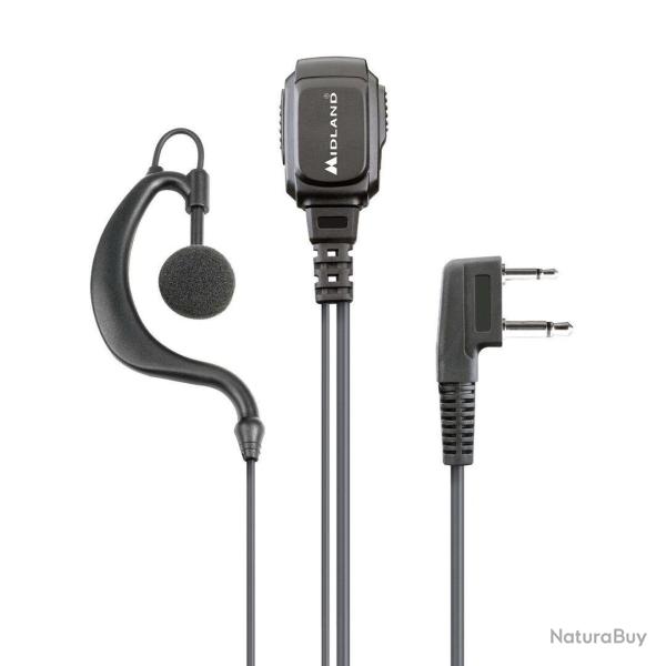 Midland OREILLETTE MIDLAND CONTOUR D'OREILLE MA21 L Pro Microphone 2 Broches pour G9 - R�f: MIDMA21L
