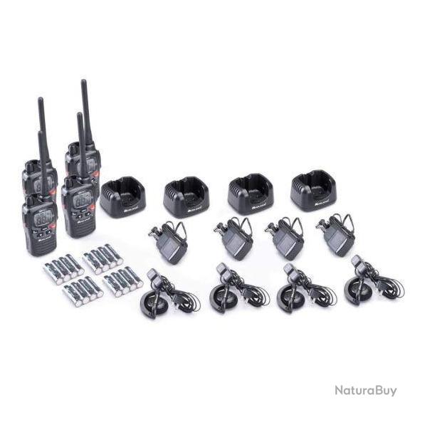 Midland PACK DE 4 TALKIE WALKIE MIDLAND G9 PRO NOIR + OREILLETTE - R�f: MIDG9PRON4