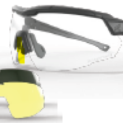 Edge Tactical LUNETTES EDGE TAC ROLLING THUNDER - REG - NOIRE - KIT 3 ECRANS INC/FUME/JAUNE - R&eacute;f: E