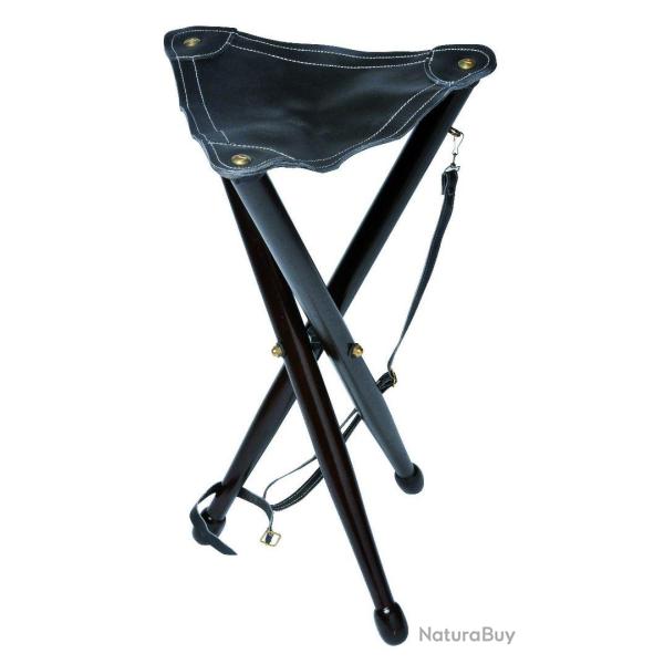 Januel Tr�pied Januel en bois avec dessus en cuir - R�f: GOF40033