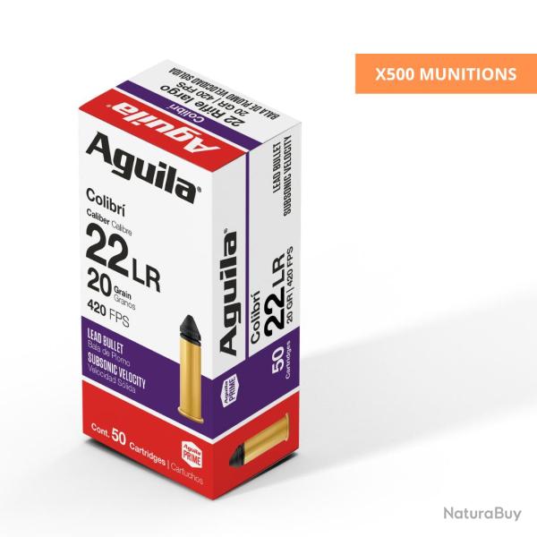 BOITE DE .22LR COLIBRI 20GR X500 - AGUILA