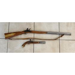 Carabine et pistolet Harper Ferry &agrave; silex &eacute;tats neufs