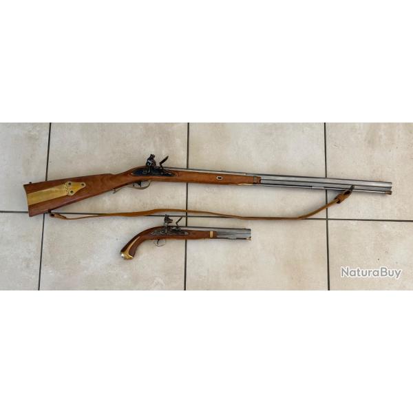 Carabine et pistolet Harper Ferry � silex �tats neufs