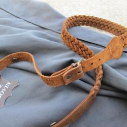 bretelle tress&eacute; cuir