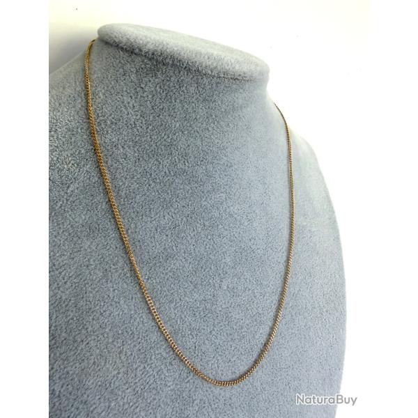 Chaine or 18 carats - 47 cm - collier maille gourmette