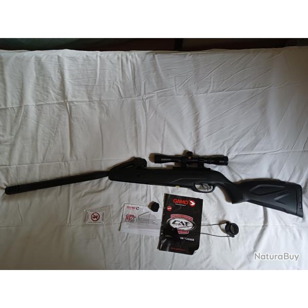 carabine a air gamo 4,5 avec 2 chargeur 10 coups et lunette gamo 4x32