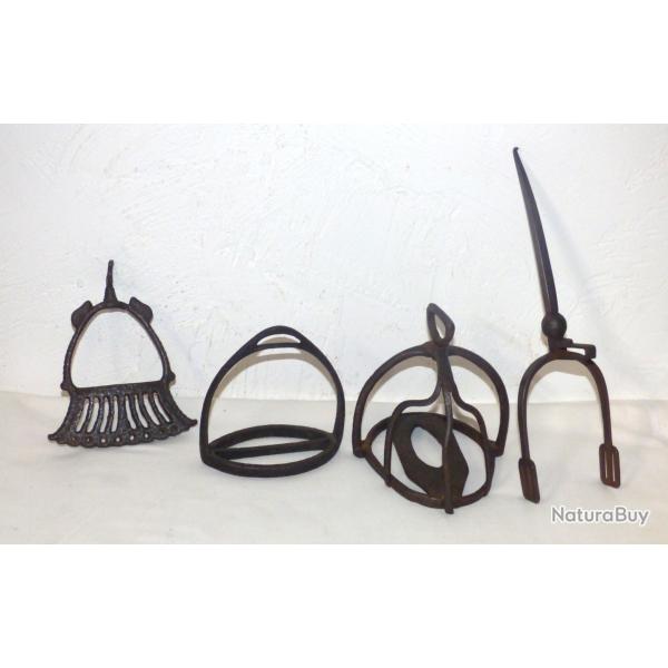 LOT DE 3 ETRIERS & 1 EPERON XVIII� / XIX�