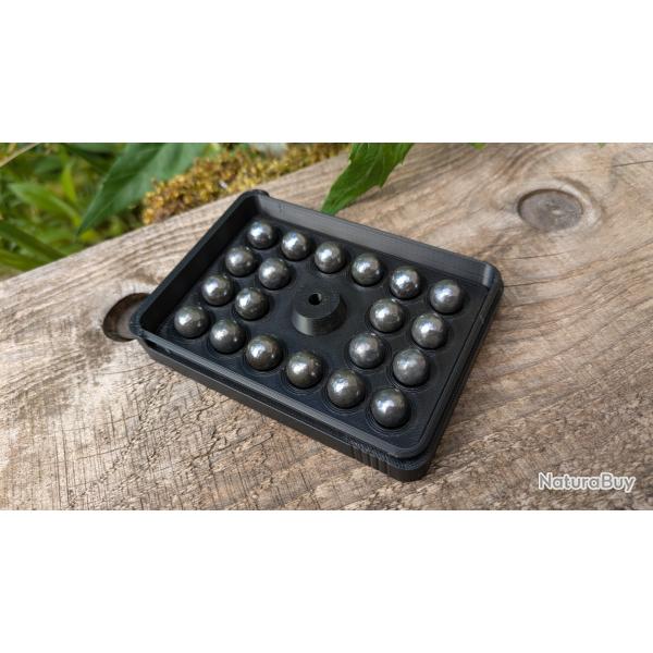 Bo�te rangement 20 boulets .44 - Poudre noire - 1 plateau - Fabrication France