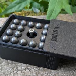 Bo&icirc;te rangement 60 boulets .44 - Poudre noire - 3 plateaux - Fabrication France