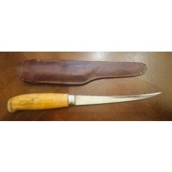 Couteau a fileter MARTTIINI Finland vintage.Manche en bois et etui