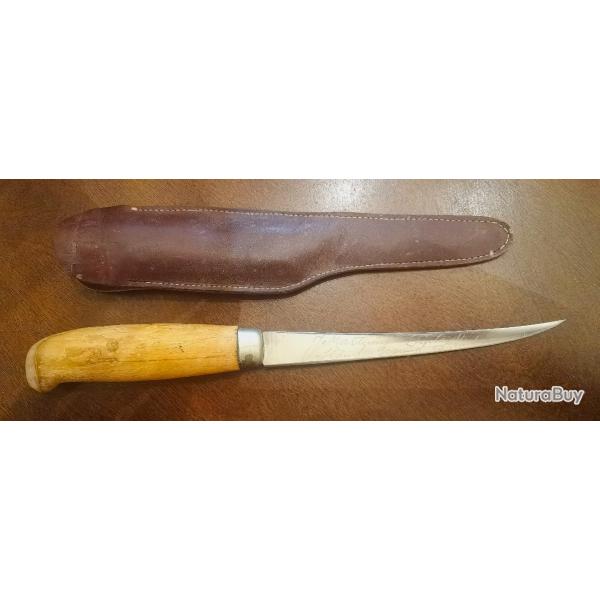 Couteau a fileter MARTTIINI Finland vintage.Manche en bois et etui