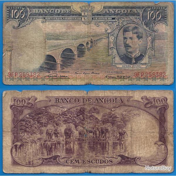 Angola 100 Escudos 1956 Billet Afrique Serpa Pinto