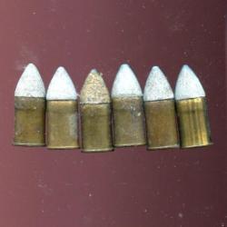 Lot de 6 cartouches 11mm Mle 1873 - balle pointue Mle 1890