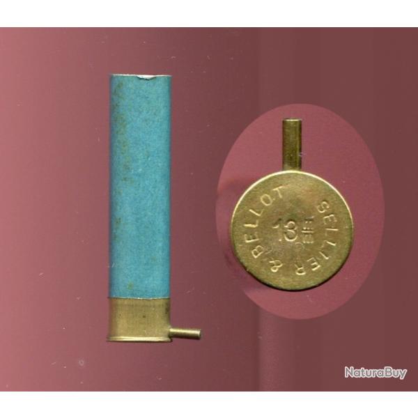 Cal. 13 mm � broche - TRES TRES RARE - marquage : SELLIER & BELLOT 13 m/m - carton bleu 52.4 mm