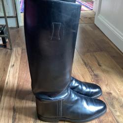 Bottes &eacute;quitation cuir pleine fleur haute qualit&eacute; Taille 7 largeur E Mollet 38 cm