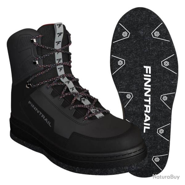 Chaussures de Wading Finntrail Wademan Feutre 45 Dark Grey