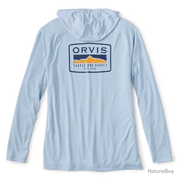 Sweat � Capuche UV Orvis Dricast Logo Blue Fog L Blue Fog
