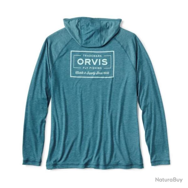 Sweat � Capuche UV Orvis Dricast Logo Blue Lagoon M Blue Lagoon