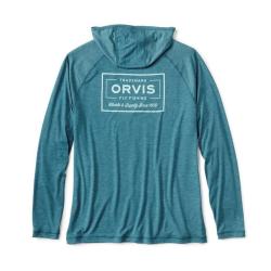 Sweat &agrave; Capuche UV Orvis Dricast Logo Blue Lagoon 2XL Blue Lagoon