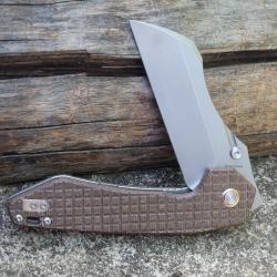 Couteau Vosteed Gator Lame Acier 14C28N Satin Wharncliffe Manche Micarta | Liner Lock